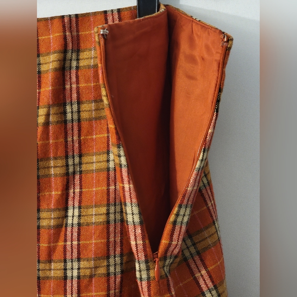 LOFT Vintage Plaid Wool Blend Mini Skirt Size 14 - Picture 6 of 9